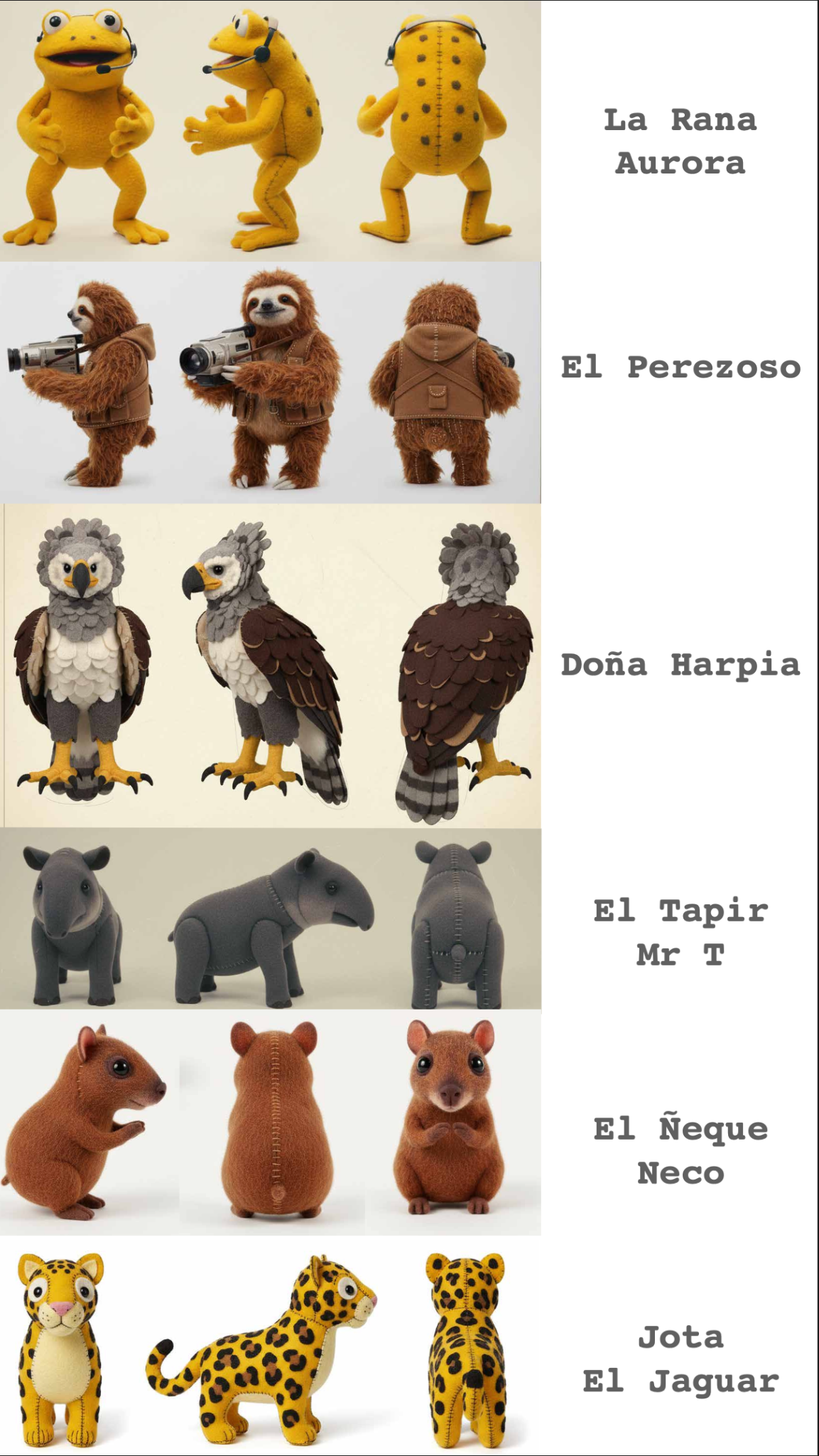 Personajes de La Selva de Aurora